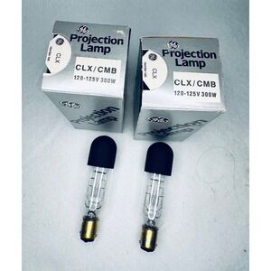 2 GE Projection Lamp CLX/CMB‎ 120-125V 300W Light Bulb - Set of 2 - NOS Vintage